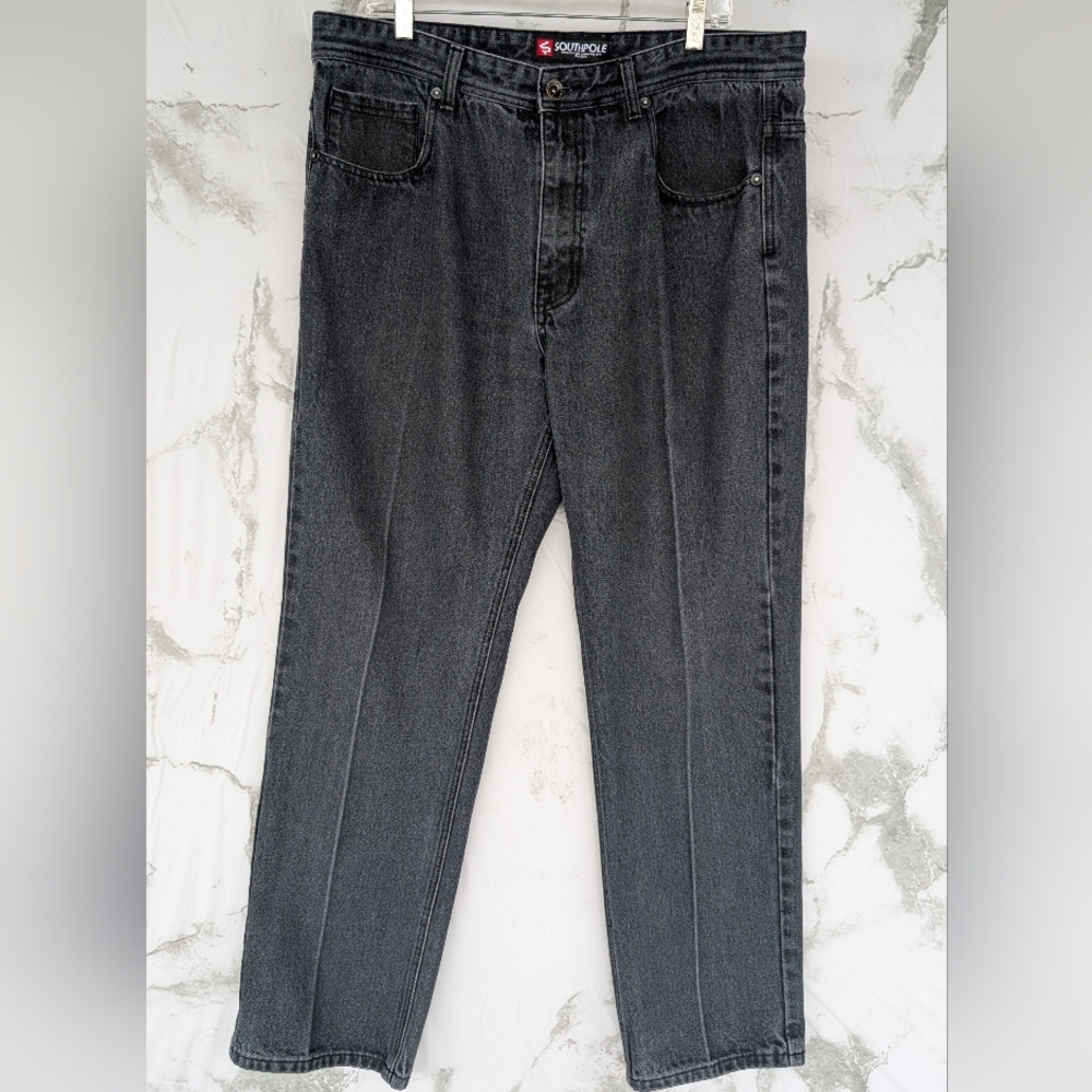 South Pole Mens Black Wash Jeans Size 38 / 32 Vintage Y2K Skater